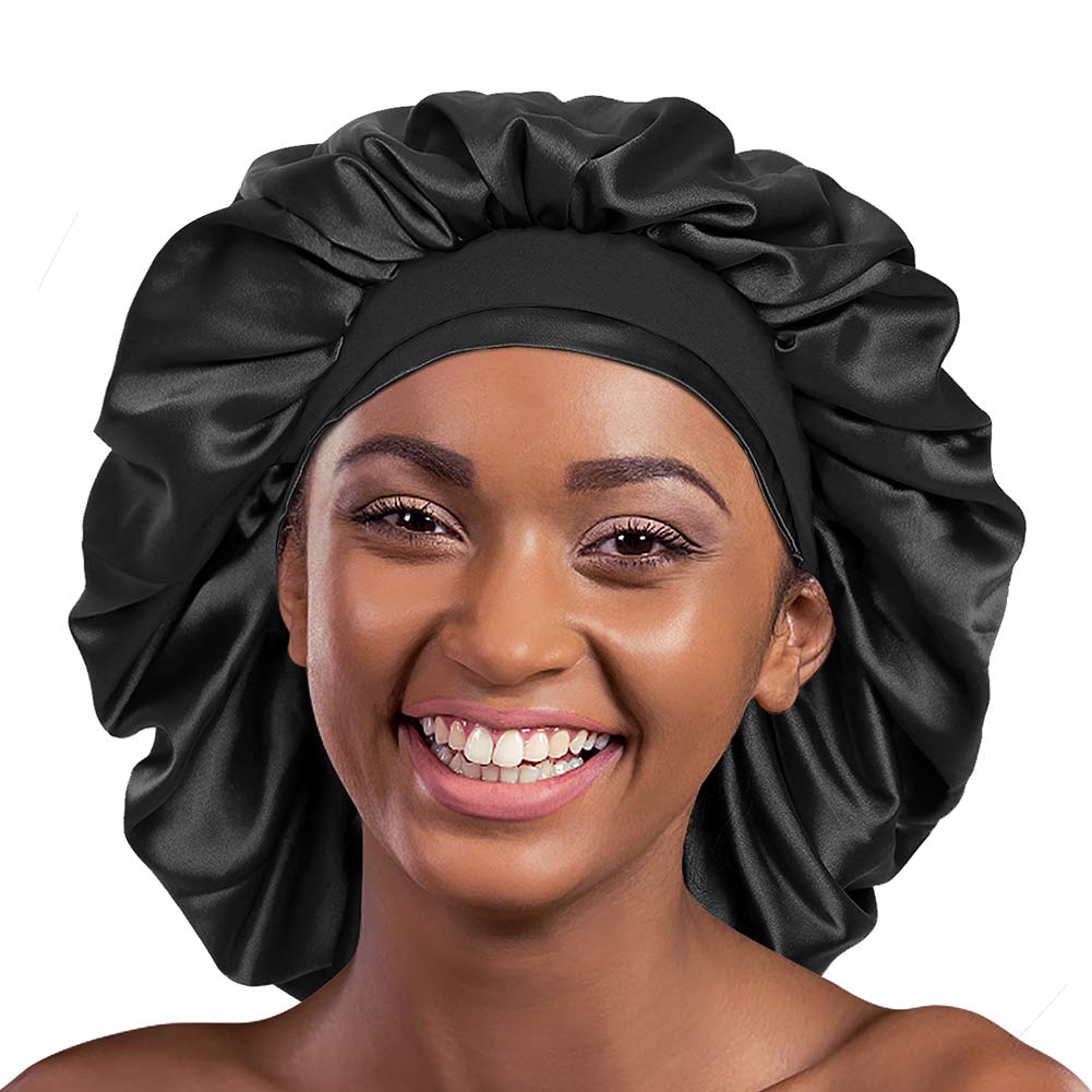 Extra Large Satin Bonnet for Natural Curly Hair and Braids