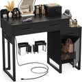 iSunirm Makeup Vanity Desk with Charging Station and 4 Drawers