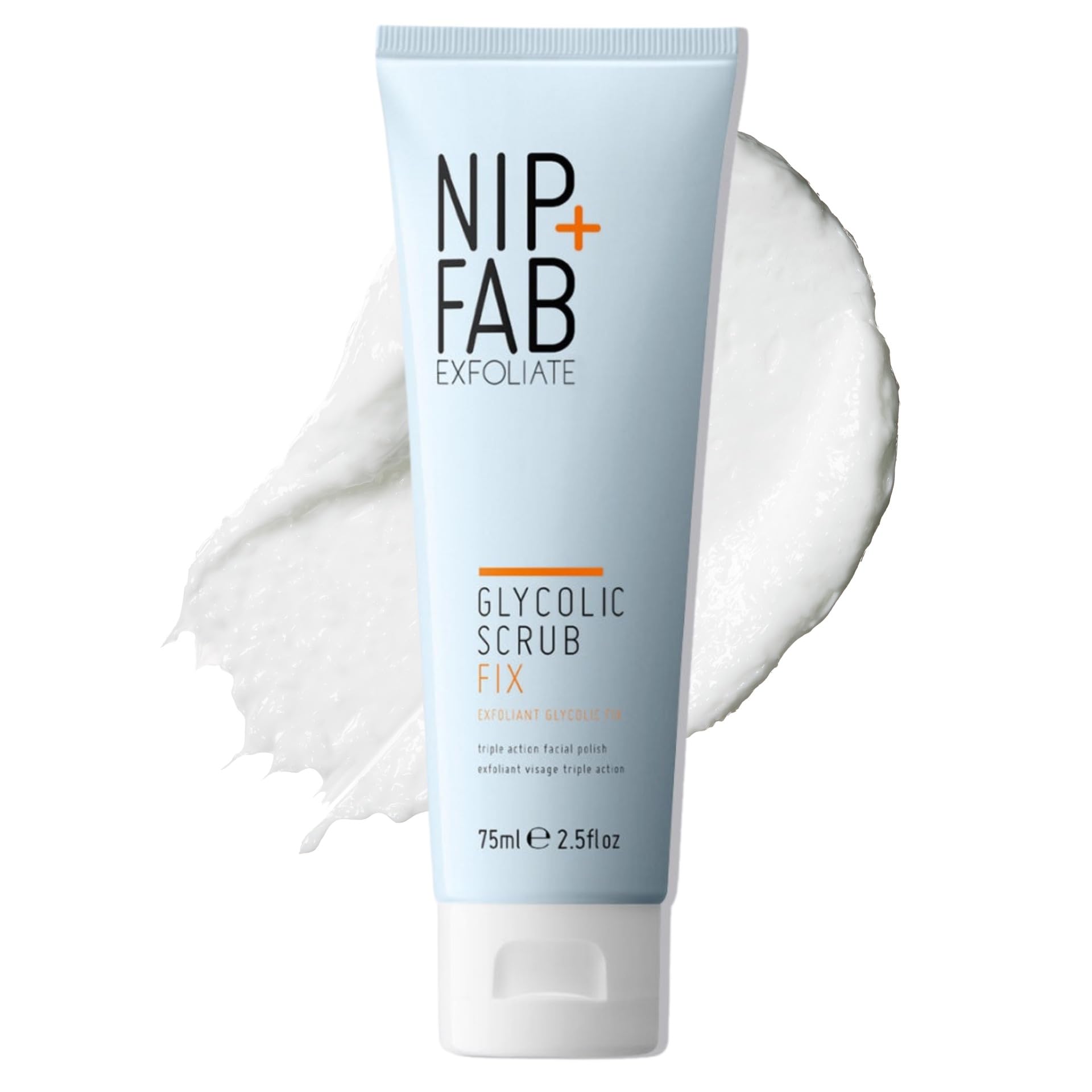 Nip + Fab Glycolic Fix Face Scrub – 3% AHA/BHA Exfoliating Cleanser, 75ml