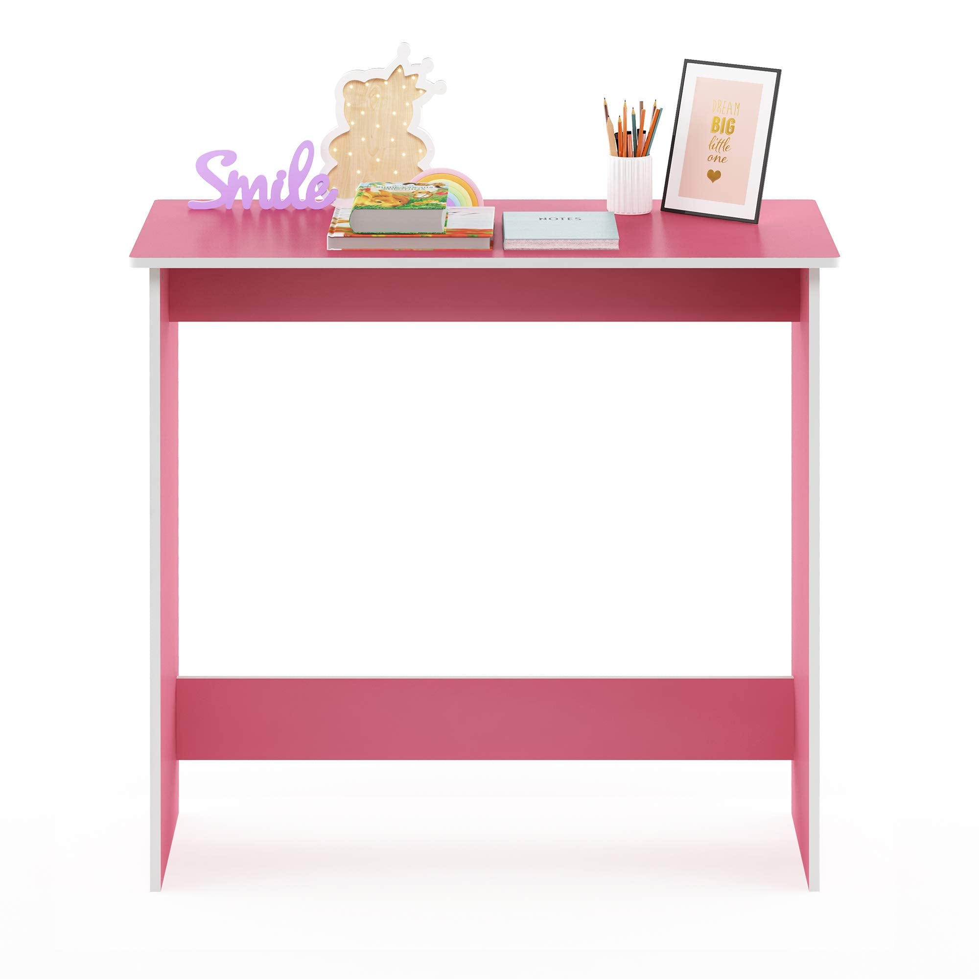 Furinno Simplistic Compact Computer Desk - Pink/White Study Table