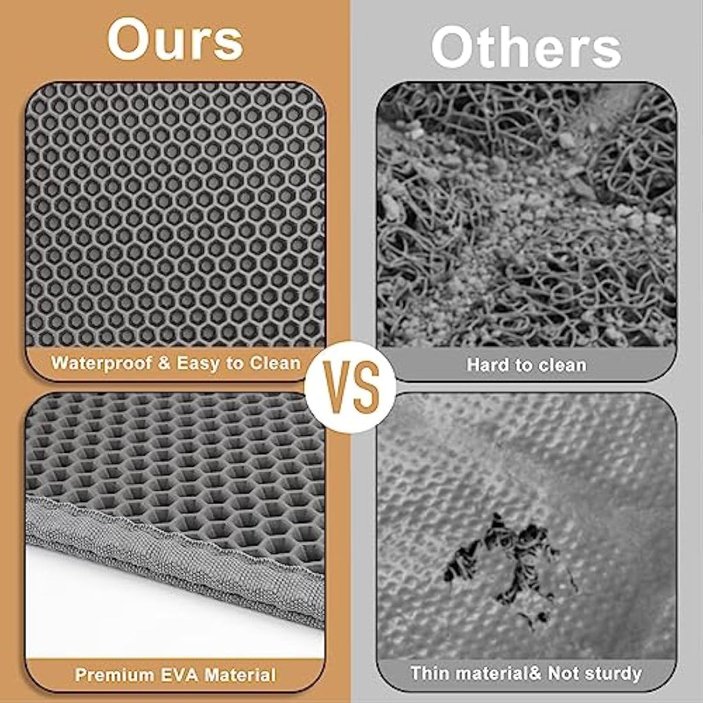 Garoopion Cat Litter Mat – Extra Large Double Layer Honeycomb Trapping Mat