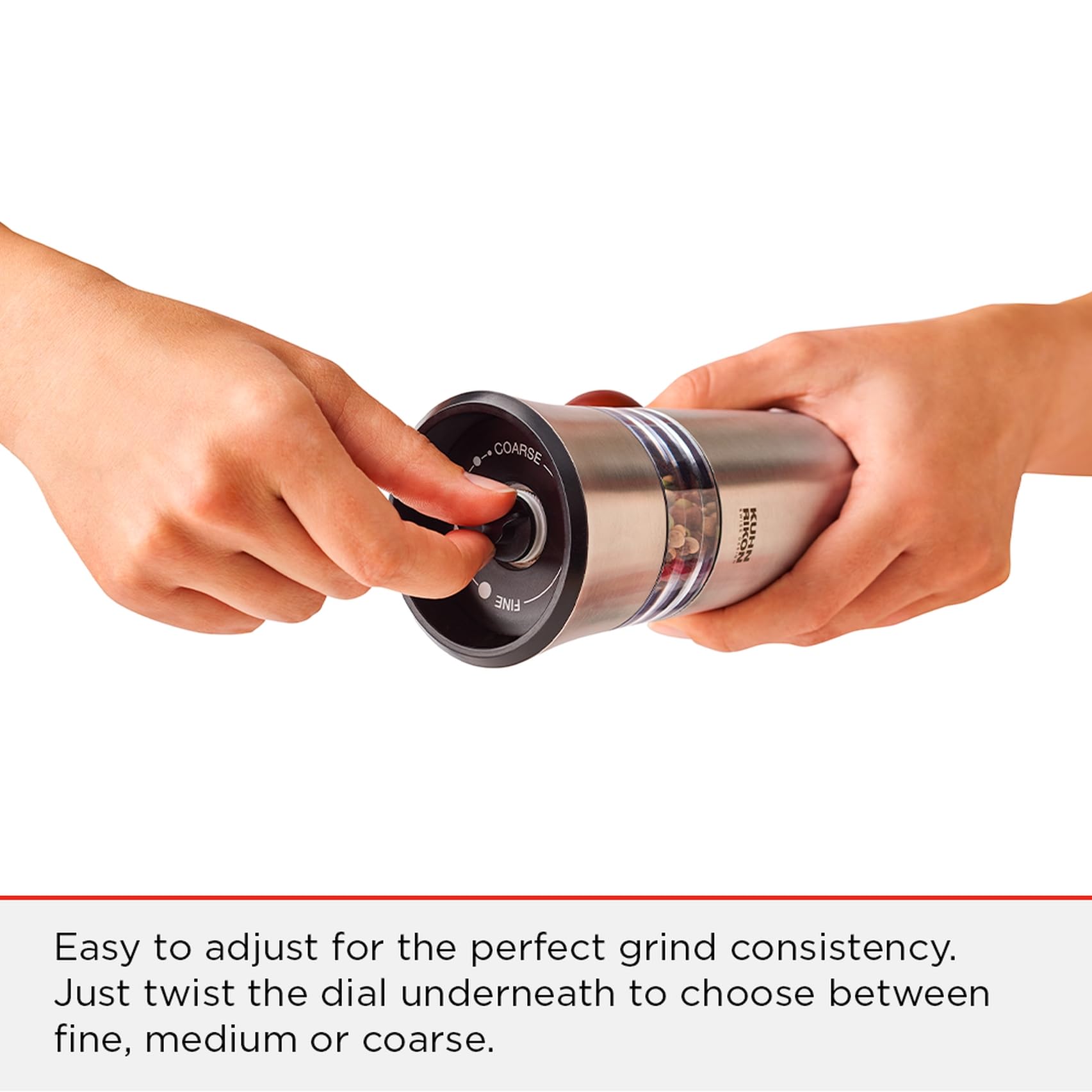 Kuhn Rikon Ratchet Spice Grinder – Stainless Steel Salt & Pepper Mill