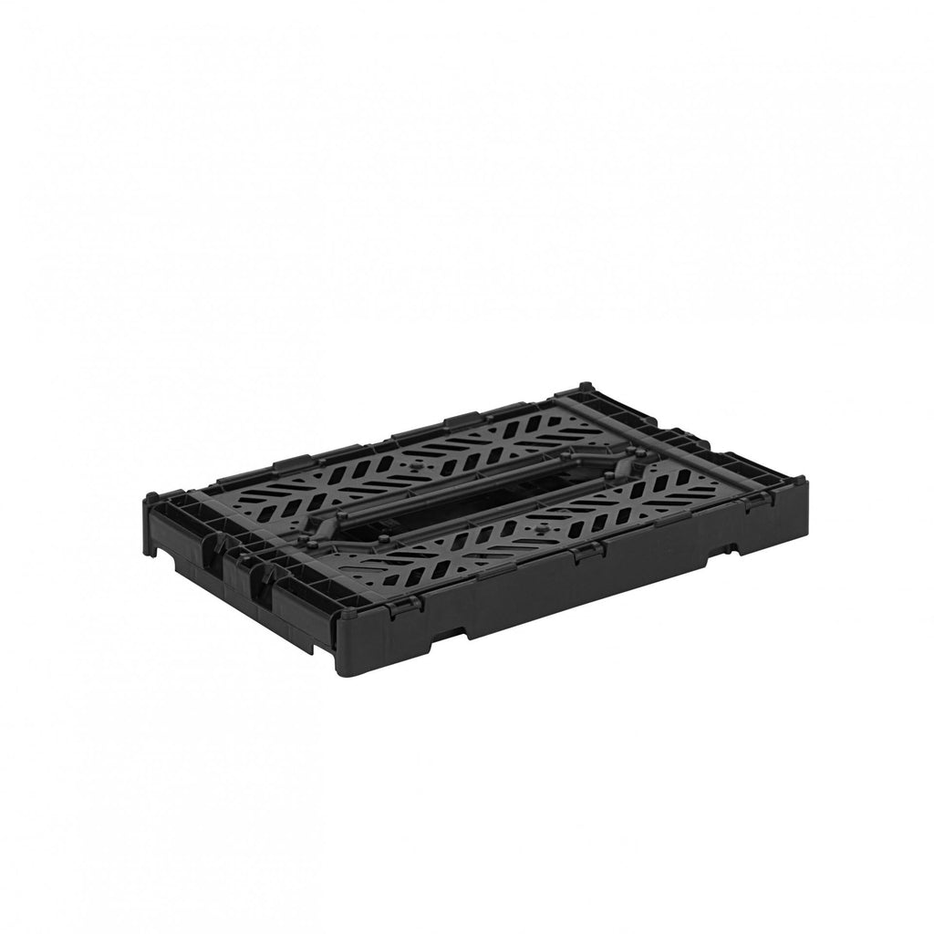 AYKASA Folding Crate, Sturdy Folding Box, Plastic, Stackable, Black, Mini 27 x 17 x 11 cm
