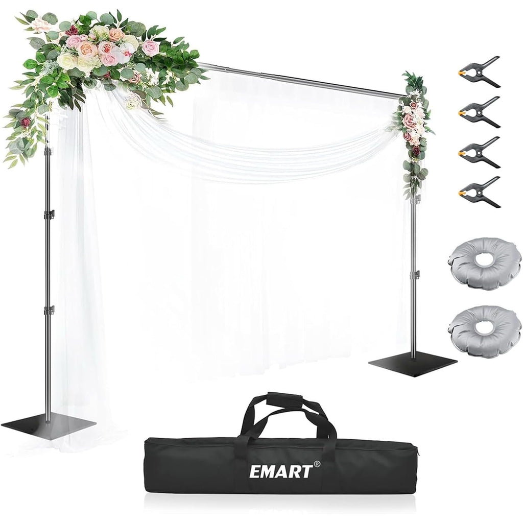 EMART Heavy Duty Backdrop Stand - 3x3m Adjustable Steel Background Frame