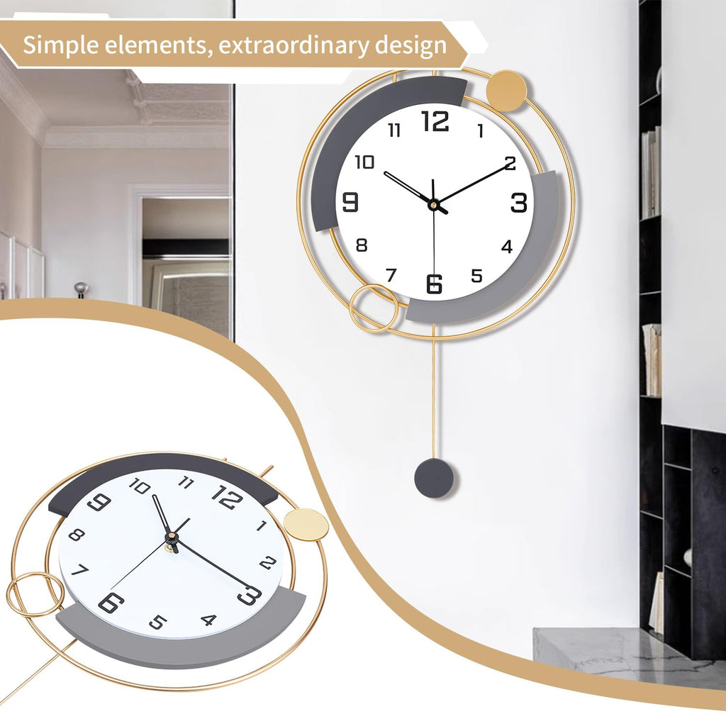 Jolof Store Large Modern Wall Clock – Silent Quartz Pendulum Clock