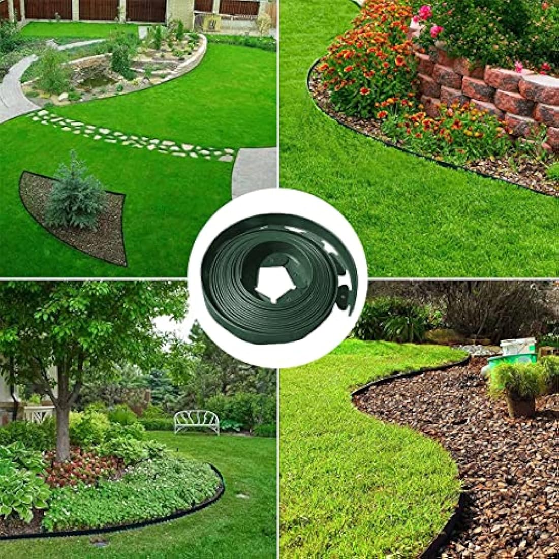 Jolof Store Flexible Garden Edging - 10m x 10cm Plastic Landscape Border