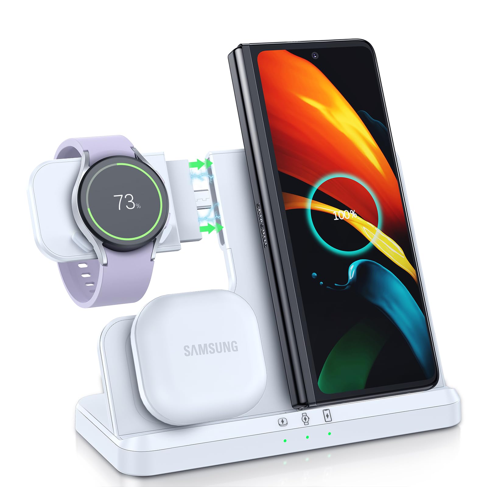 LK 3-in-1 Wireless Charging Station for Samsung Galaxy S25/S24 & Watch