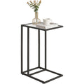 YMYNY C Shaped End Table, Tempered Glass Snack Side Table for Small Space with Metal Frame, Narrow Couch Table, for Living Room, Bedroom - image 1