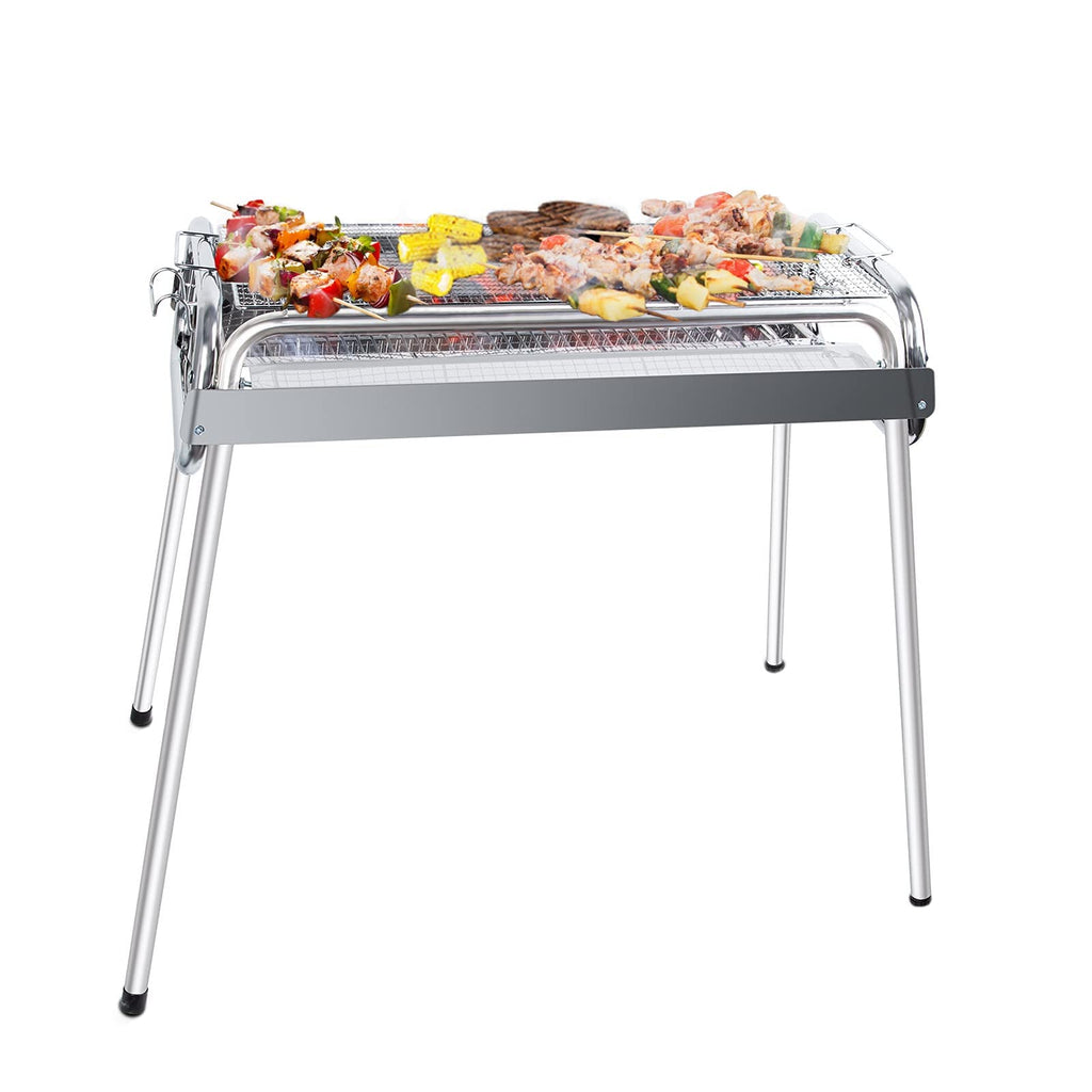 Uten Stainless Steel Charcoal BBQ Grill – Adjustable Height Outdoor BBQ