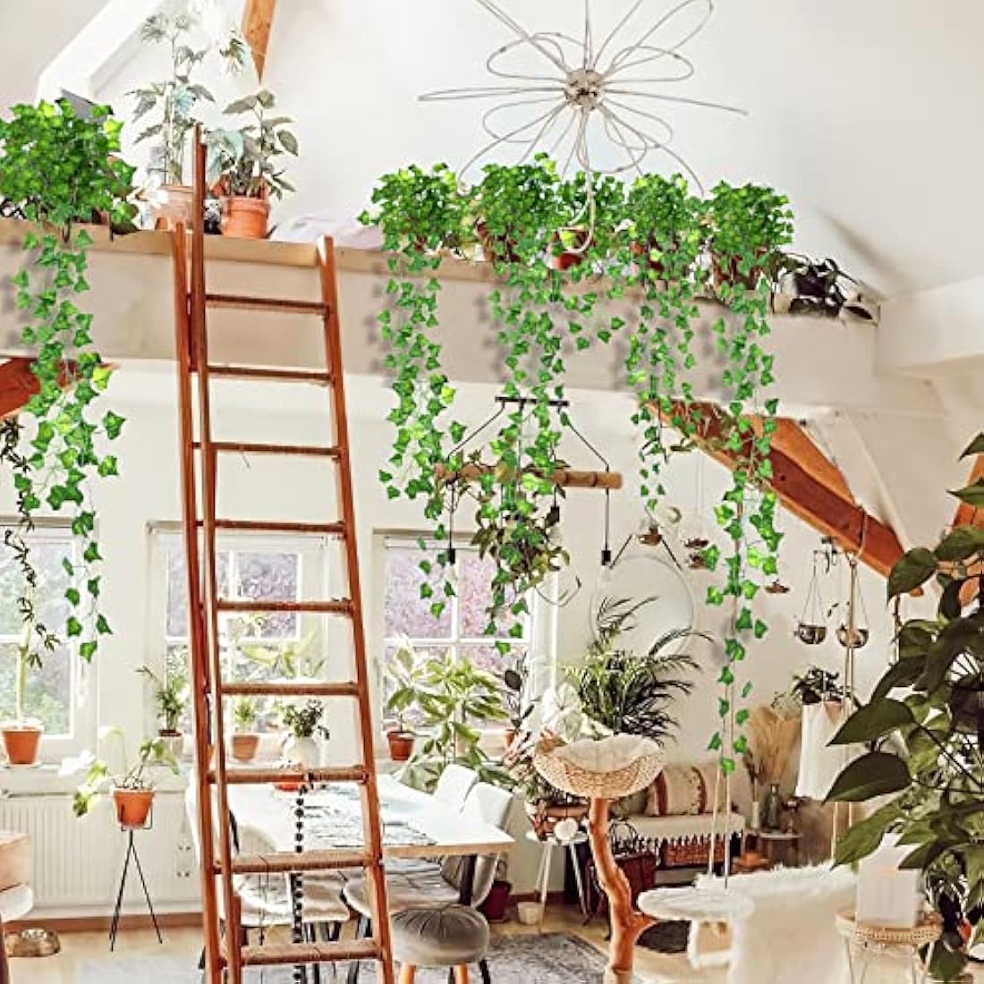CQURE 48Pcs Artificial Ivy Garland Vines | 336Ft UV Resistant Fake Plants