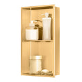 Sunrik Gold Stainless Steel Double Layer Recessed Shower Niche – 60x30cm