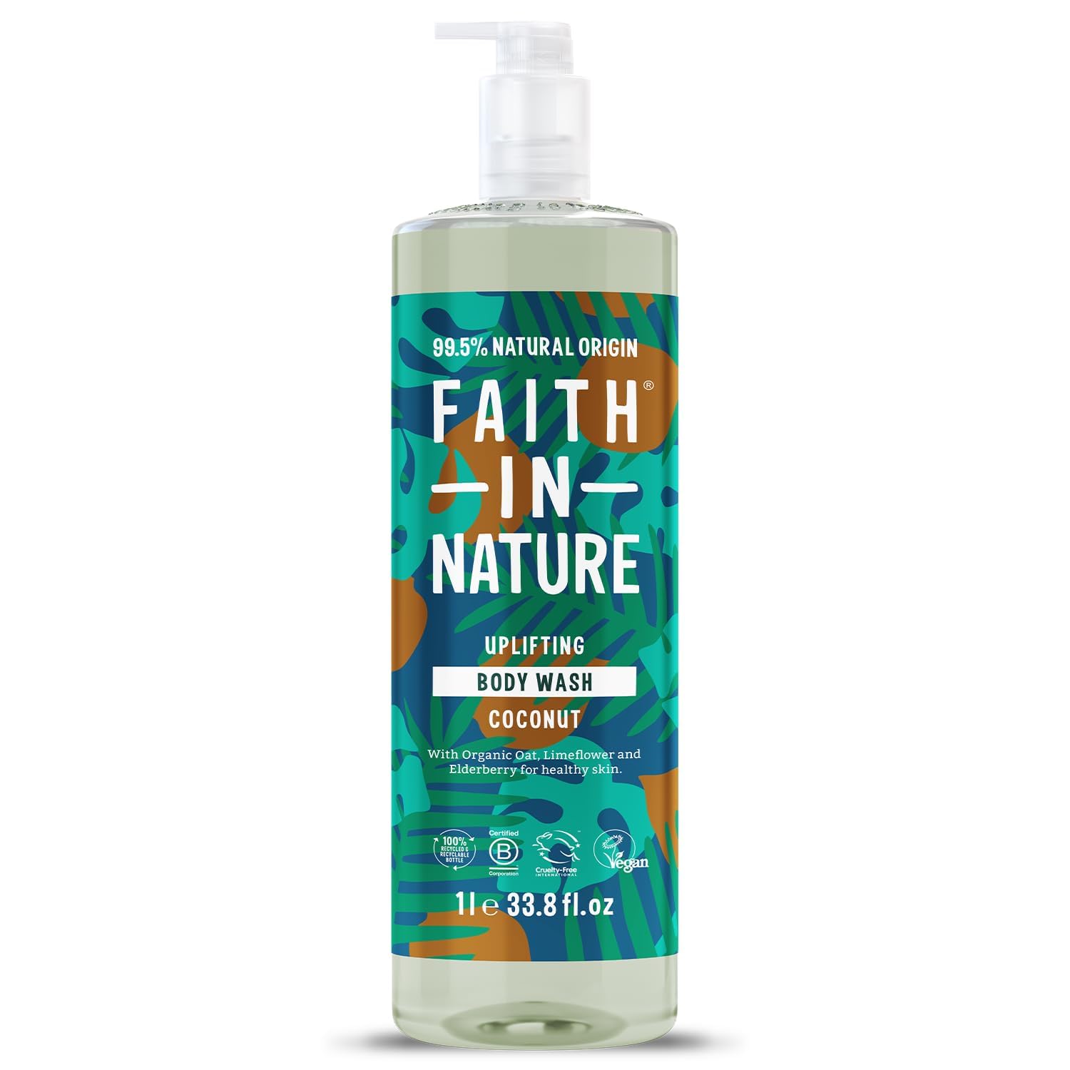 Faith In Nature Coconut Body Wash – Hydrating Vegan Cleanser, 1L