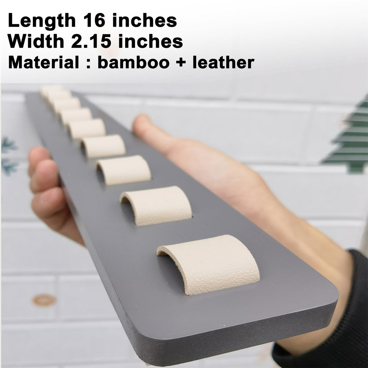 FINDAMAZE Wooden Sunglasses Organizer - Wall Mounted Sunglasses Rack/Stand - Display for Men or Women, Home Decor Gray-1pcs-long