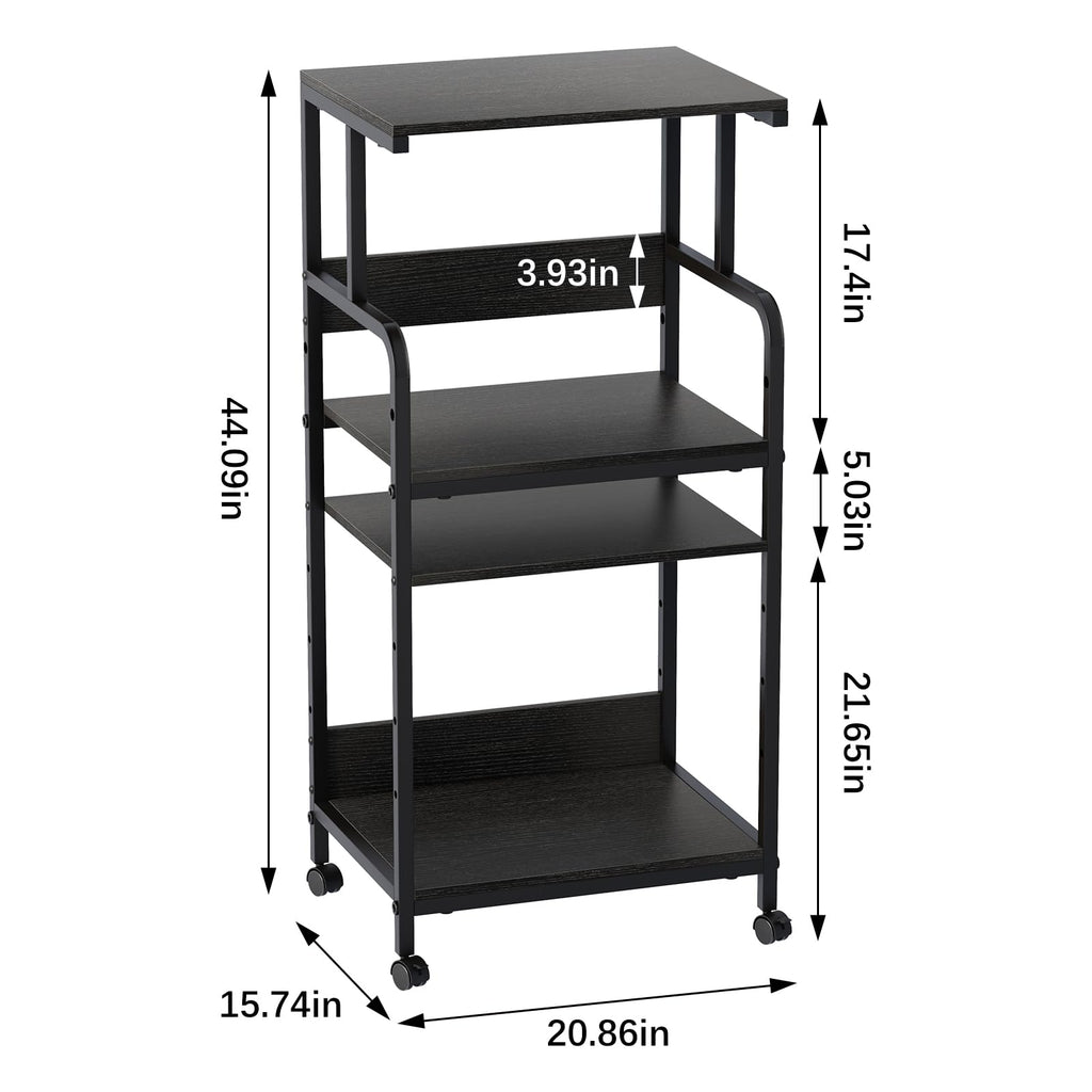 4-Tier Printer Stand, Large Printer Table on Wheels, Movable Printer Stand