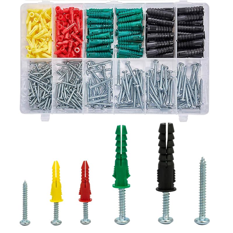 T.K.Excellent Drywall Anchors and Self Tapping Screws Kit - 400 Pieces