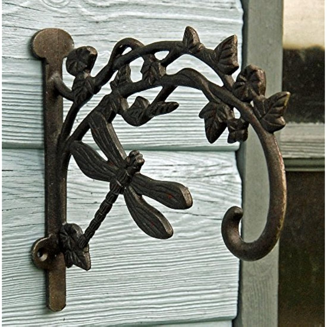 Jolof Store Cast Iron Dragonfly Garden Hanging Basket Bracket