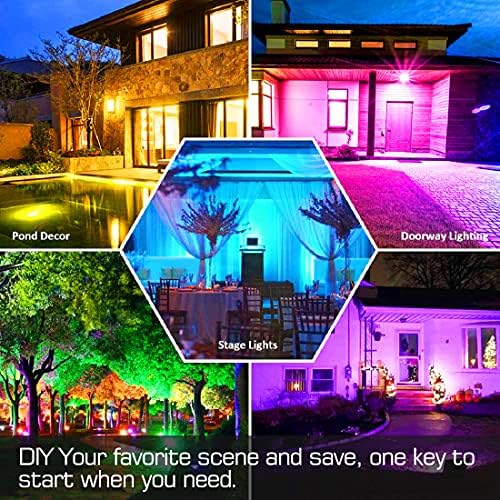 Smart RGB LED Floodlight | 80W 8000LM Bluetooth IP66 | 2 Pack