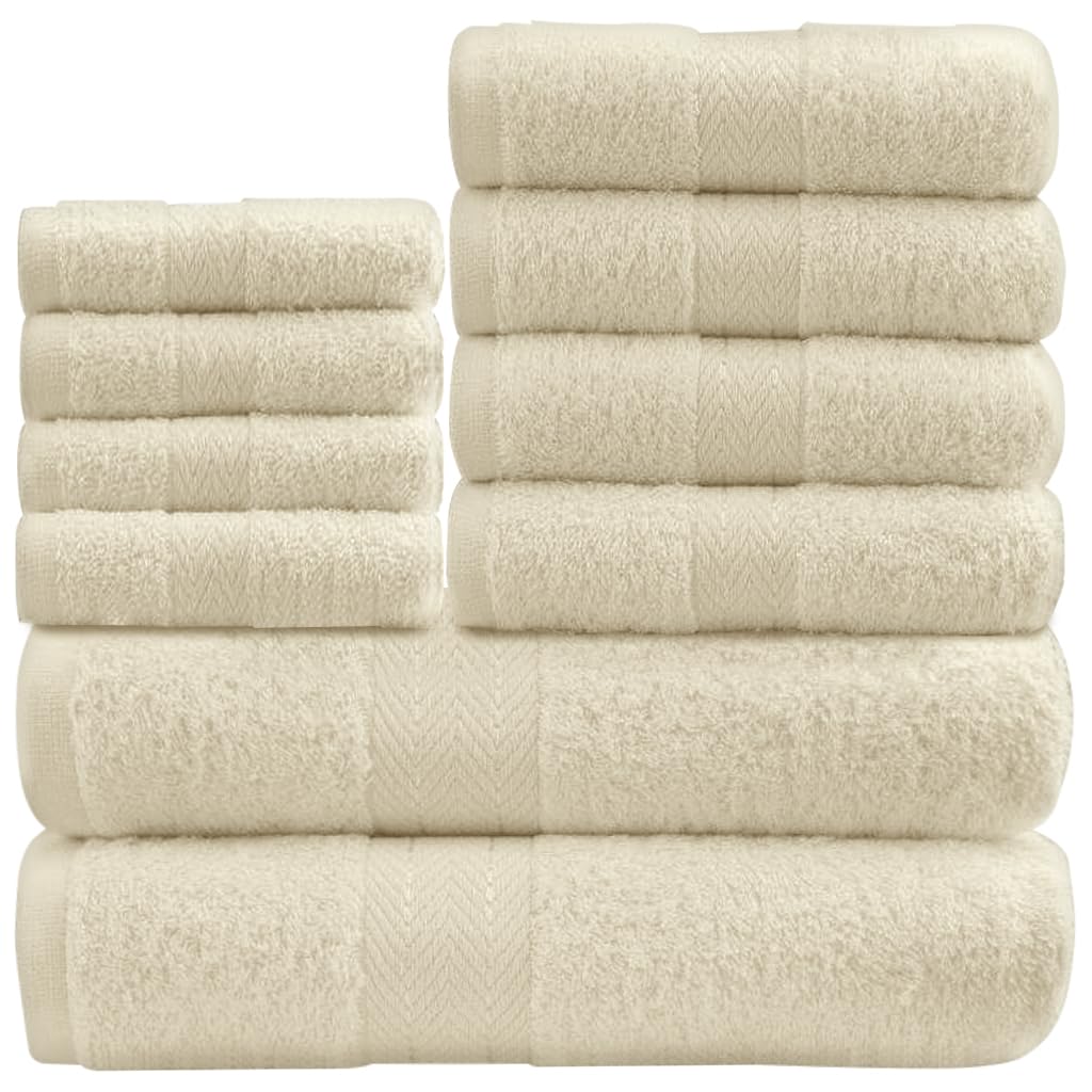GC Gaveno Cavailia 10 Piece Cotton Towel Bale Set | 450 GSM Cream
