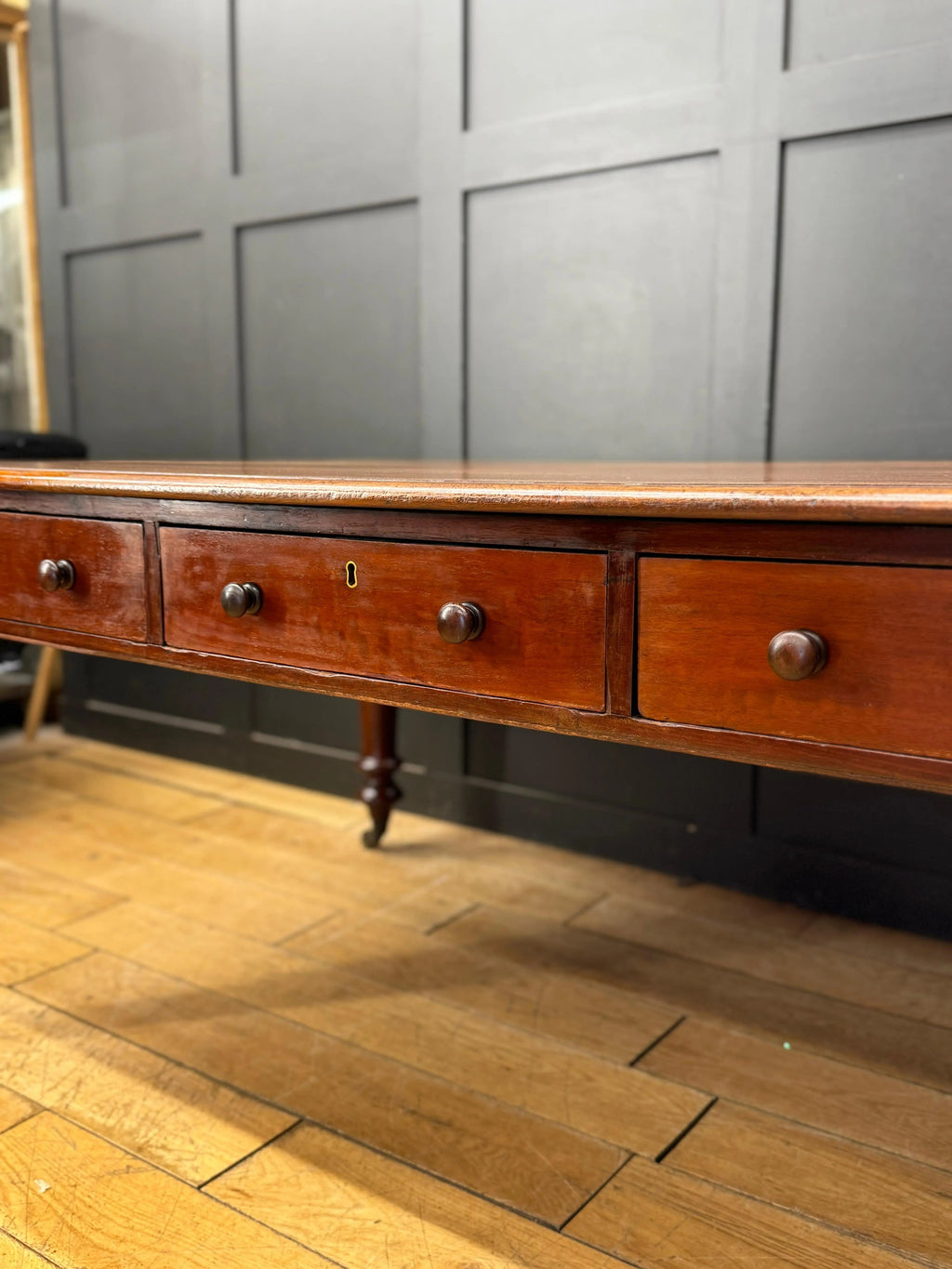 Antique Victorian Mahogany Library Table Desk Kitchen Dining Table With Drawers