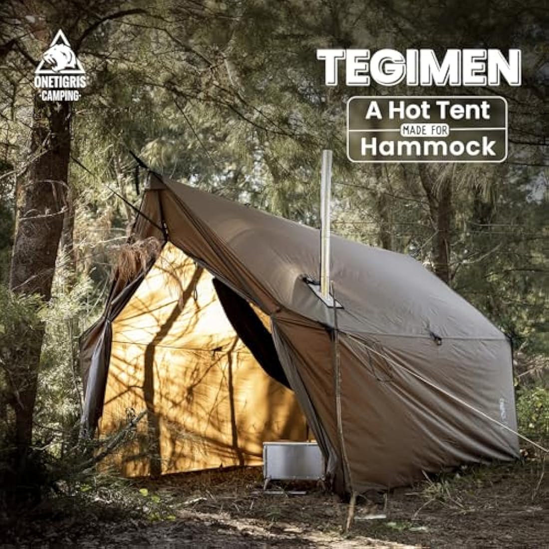 OneTigris TEGIMEN Hammock Hot Tent with Stove Jack – 70D Ripstop Nylon