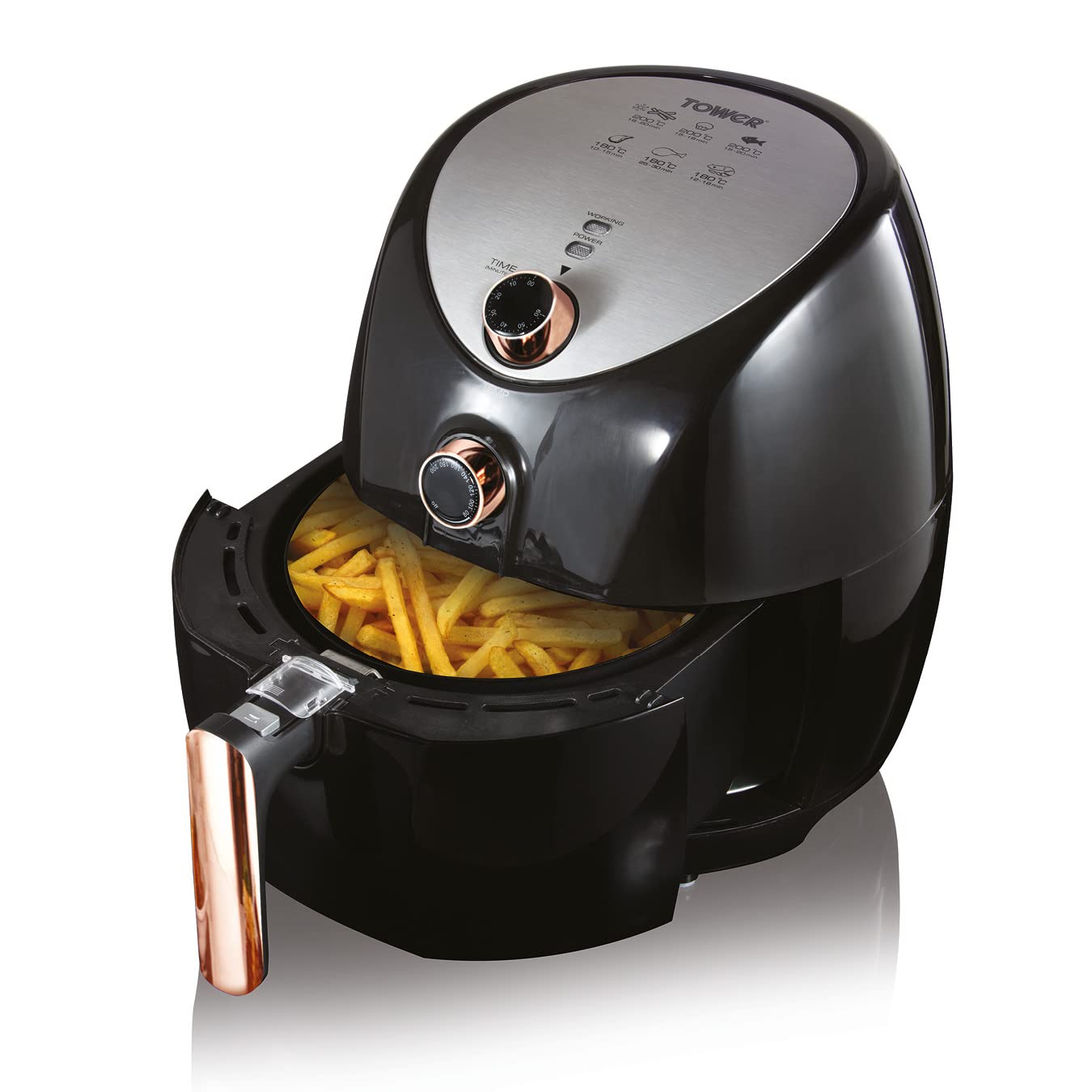 Tower T17021RG Family Air Fryer | 4.3L Rapid Air Circulation – Rose Gold