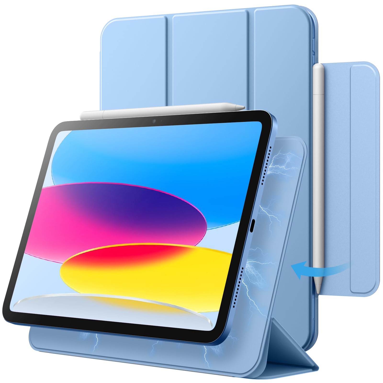JETech Magnetic Case for iPad 11th/10th Gen - Slim Tablet Cover, Blue