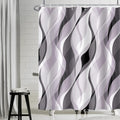 Uiiooazy Lavender Geometric Shower Curtain | Waterproof Polyester Fabric