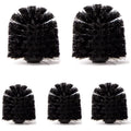 Voarge Toilet Brush Replacement Heads - Set of 5 Black Plastic 8cm