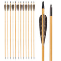30" Wooden Hunting Arrows | 4" Turkey Feathers | Pack of 12