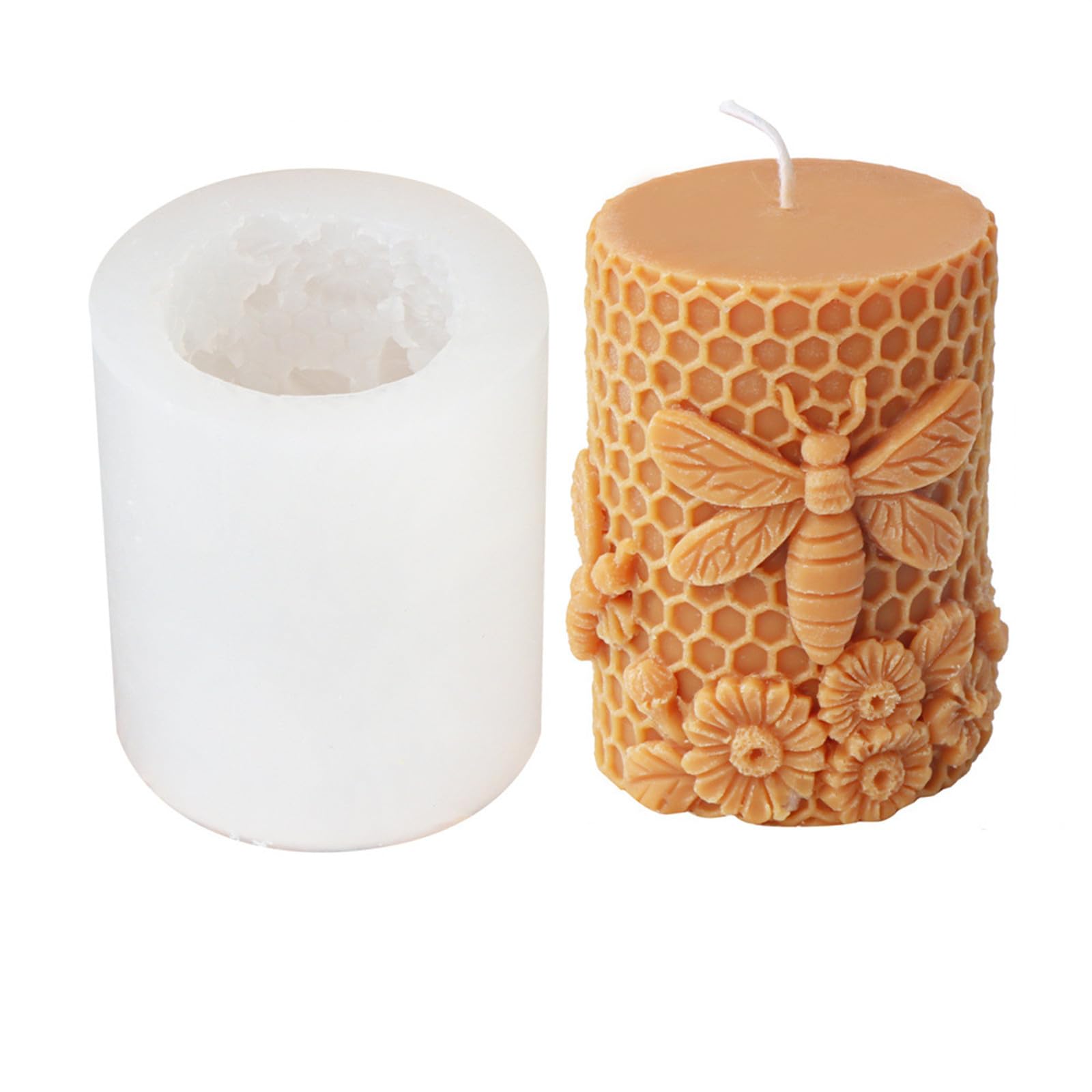 Jolof Store Bee Honeycomb Pillar Silicone Mold for DIY Candle Making