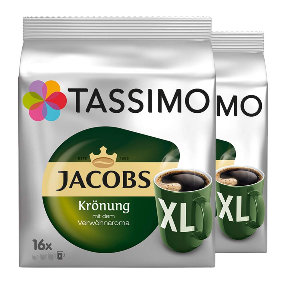 Jacobs Kronung XL Tassimo Coffee Pods - 32 Servings (2 Packs)