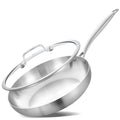 Inqibee 22cm Tri-Ply Stainless Steel Frying Pan with Lid | Induction Skillet