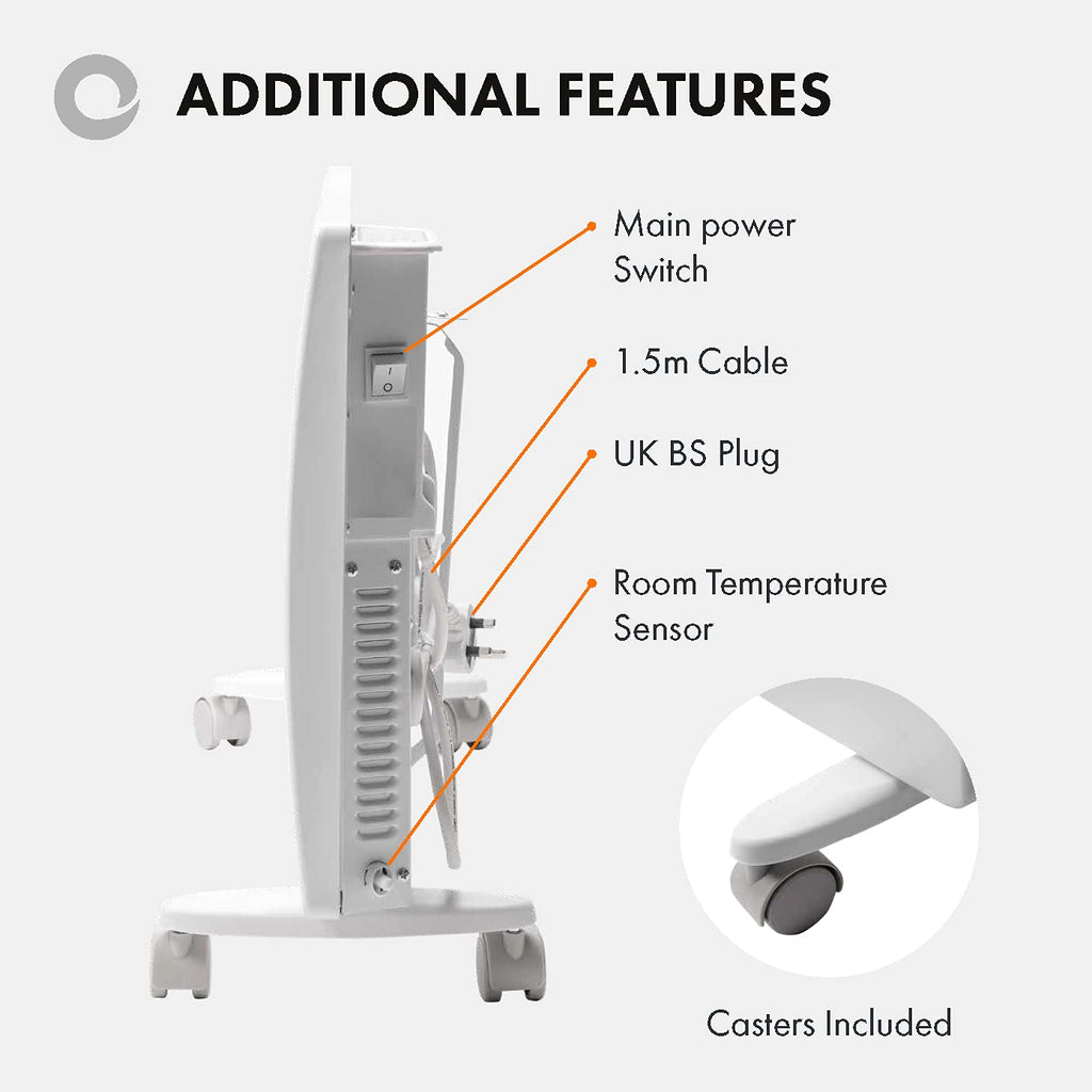Devola 2000W Eco Electric Panel Heater | Slimline Wall Mounted & Portable