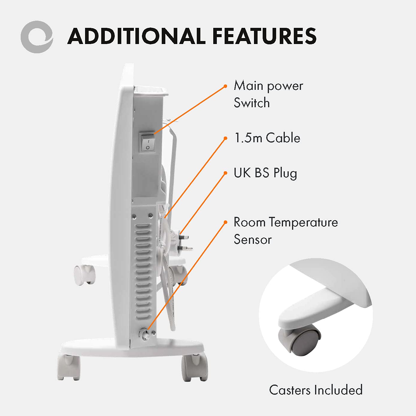 Devola 2000W Eco Electric Panel Heater | Slimline Wall Mounted & Portable