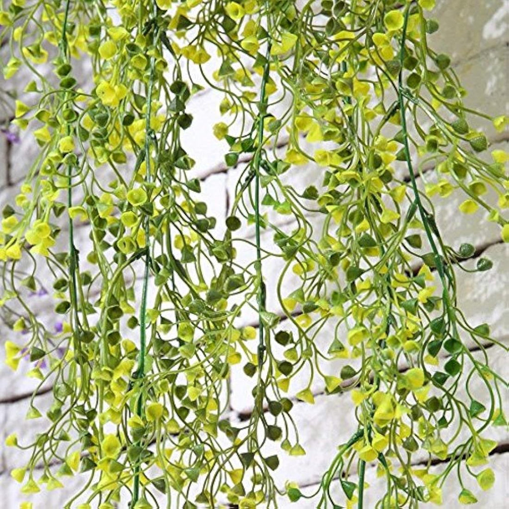 2pcs Artificial Hanging Ivy Vines – Yellow Fake Plants