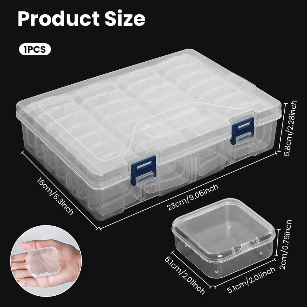 AUAUY Bead Organizer Box, 29Pcs Clear Plastic Storage Containers for Beads - image 2