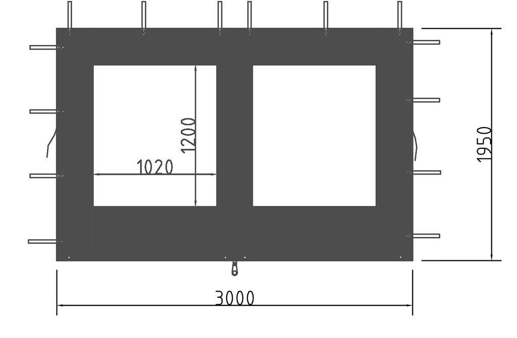 Quick Star Gazebo Sidewalls Set of 2 with Window - Anthracite PE