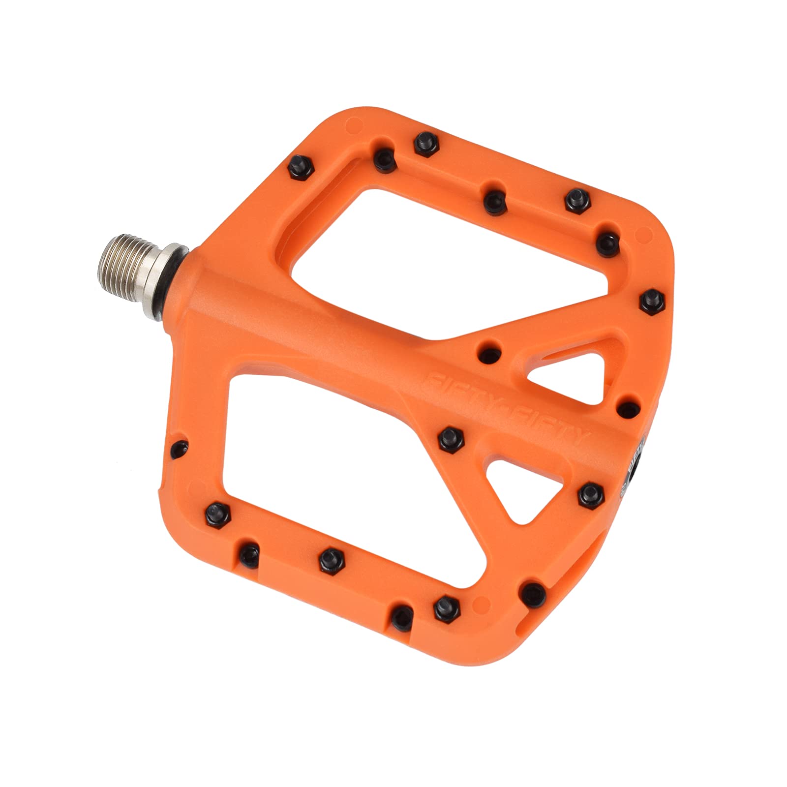FIFTY-FIFTY Mountain Bike Pedals | Nylon Composite 9/16" Flat MTB - Orange