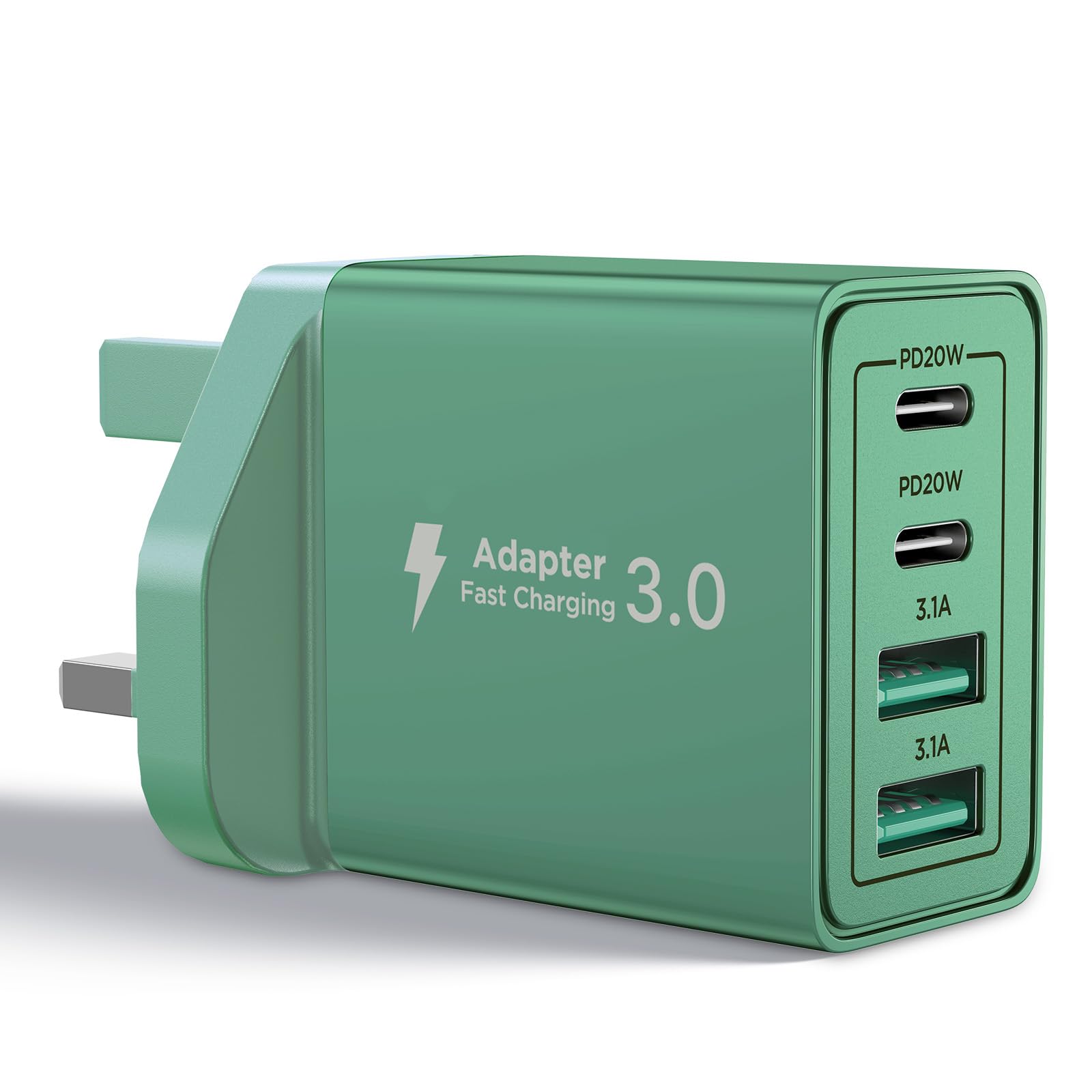 Aioneus 40W 4-Port USB C Fast Charger | PD & QC Wall Plug Adapter - Purple