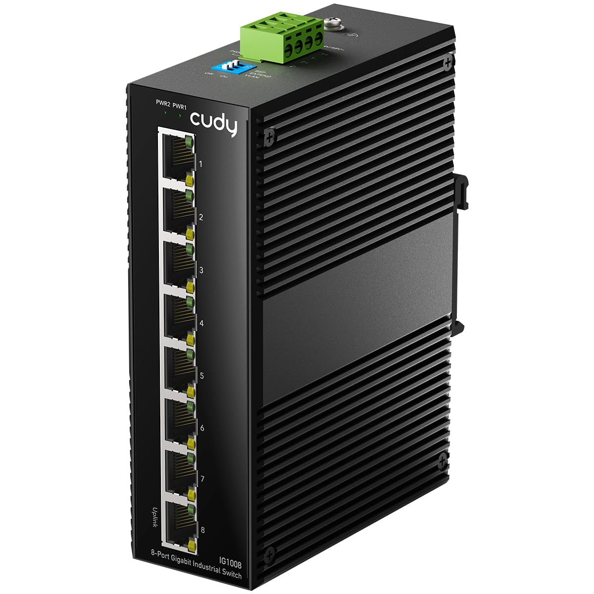 Cudy 8-Port Gigabit Industrial Network Switch | IP40 DIN-Rail IG1008