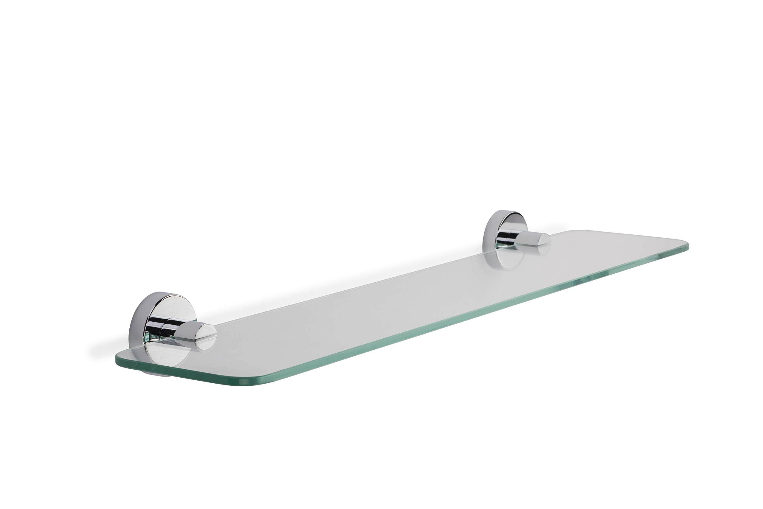 Croydex Metra Glass Shelf – Chrome Plated Flexi-Fix Wall Storage