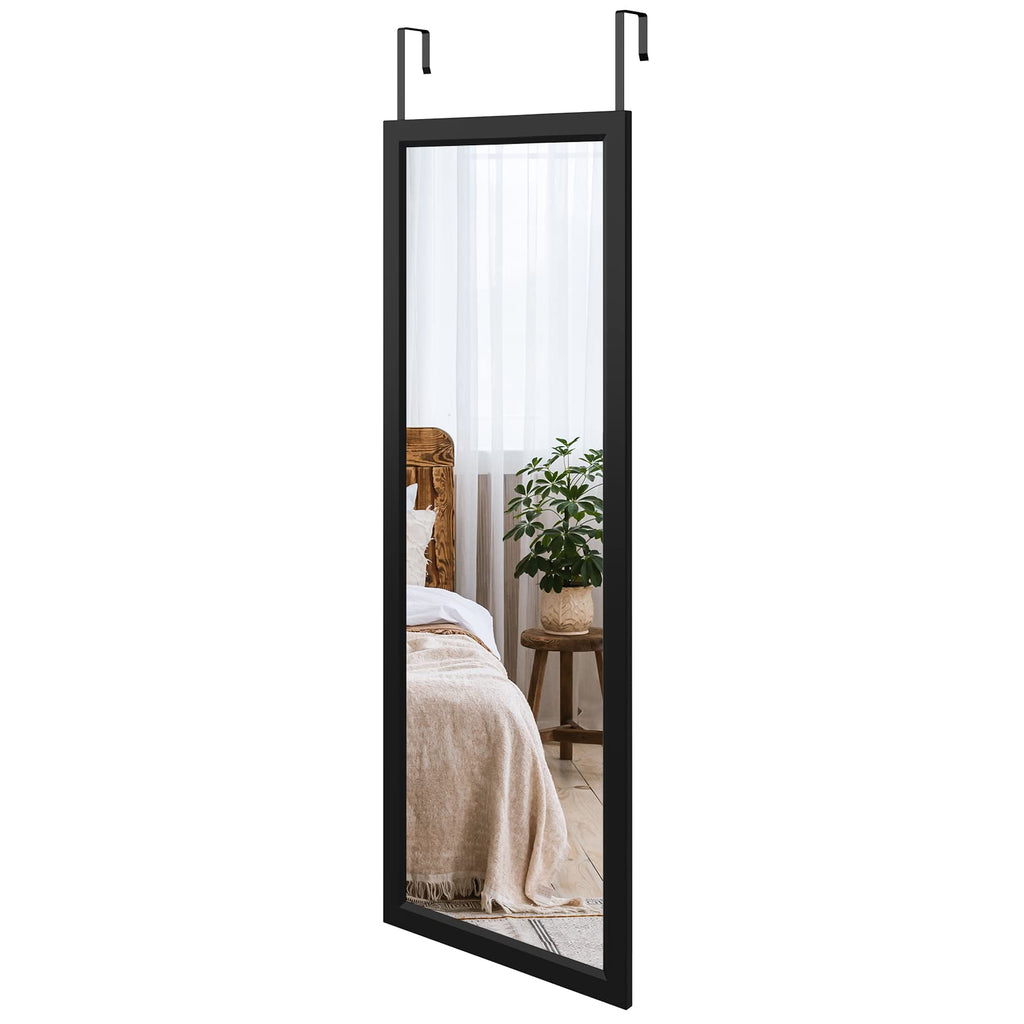 Dripex Full Length Over Door Mirror | 110x45cm Toughened Glass - Black