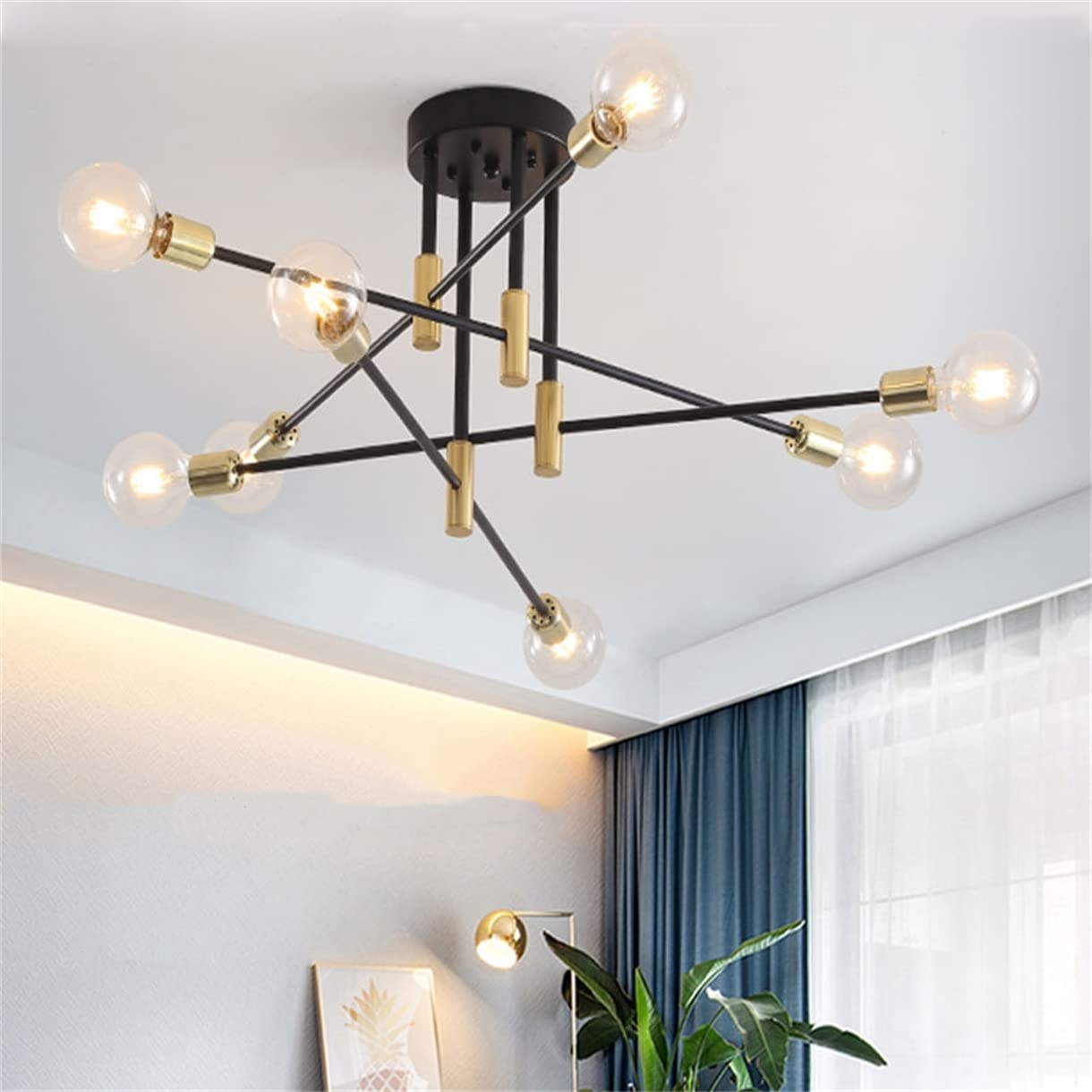 WQCSH Modern Minimalist Chandelier – Metal Satellite Pendant Light