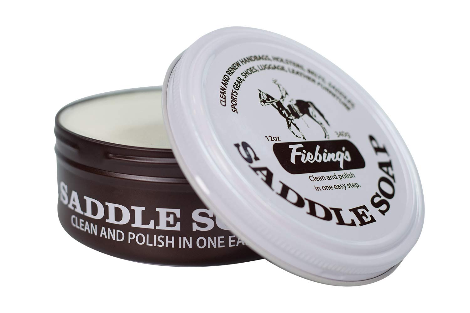 Fiebing's White Saddle Soap – 12oz Leather Cleaner and Conditioner