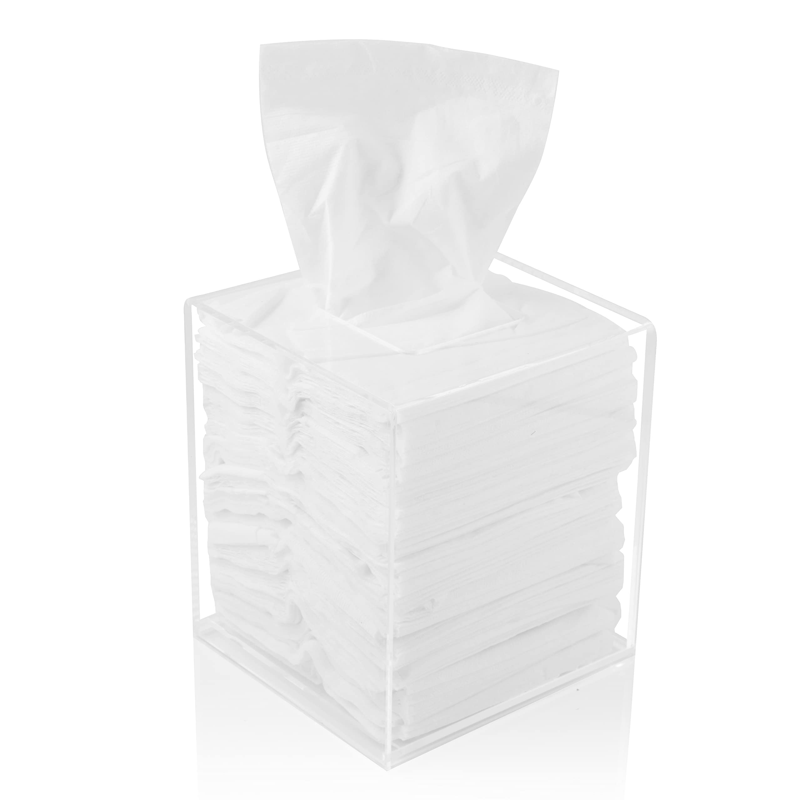 Acrylic Tissue Box Holder – Square Facial Tissue Dispenser