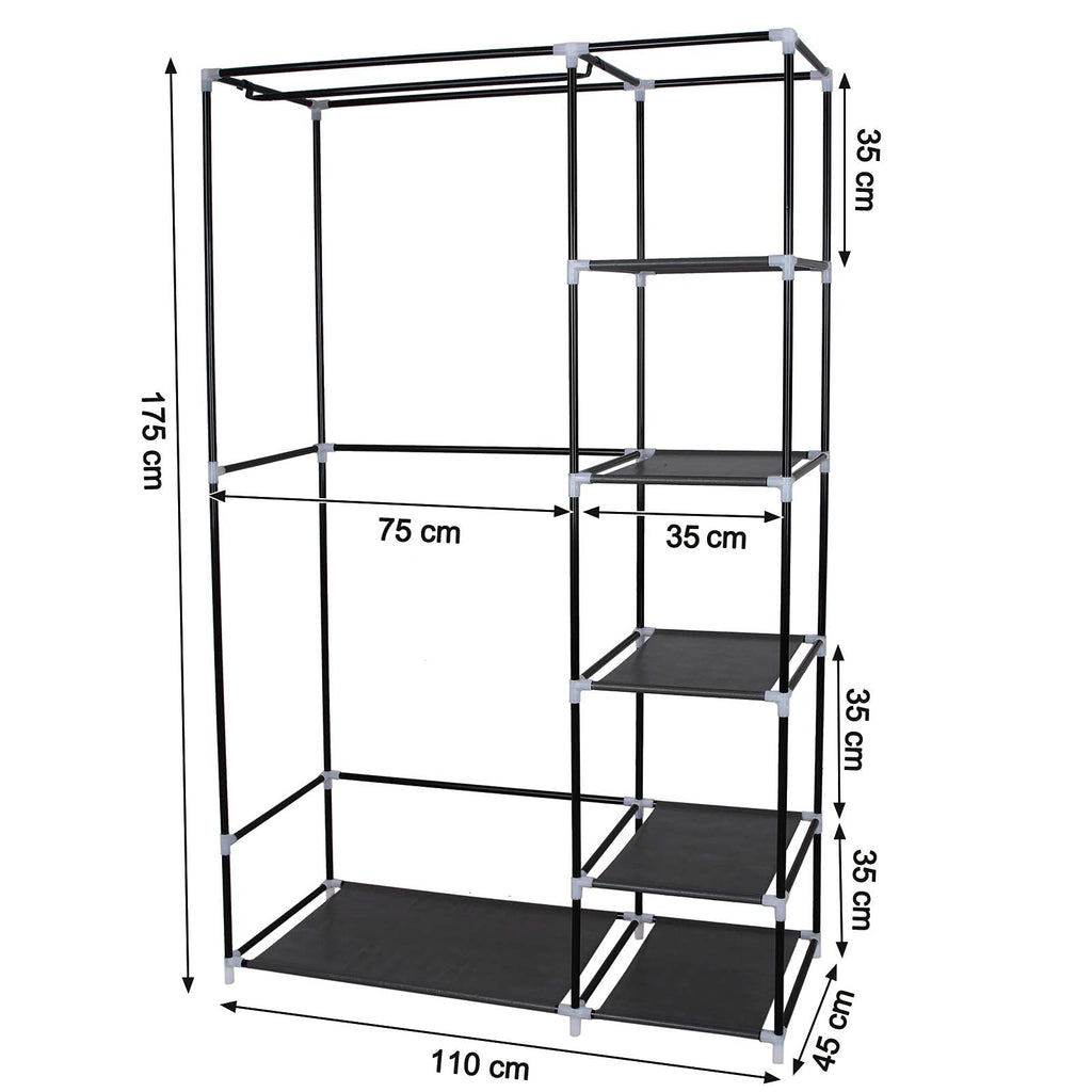SONGMICS Portable Fabric Wardrobe | Double Clothes Storage Organiser