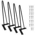 Signstek 16" Black Hairpin Legs | Heavy Duty 2-Rod Metal Table Legs