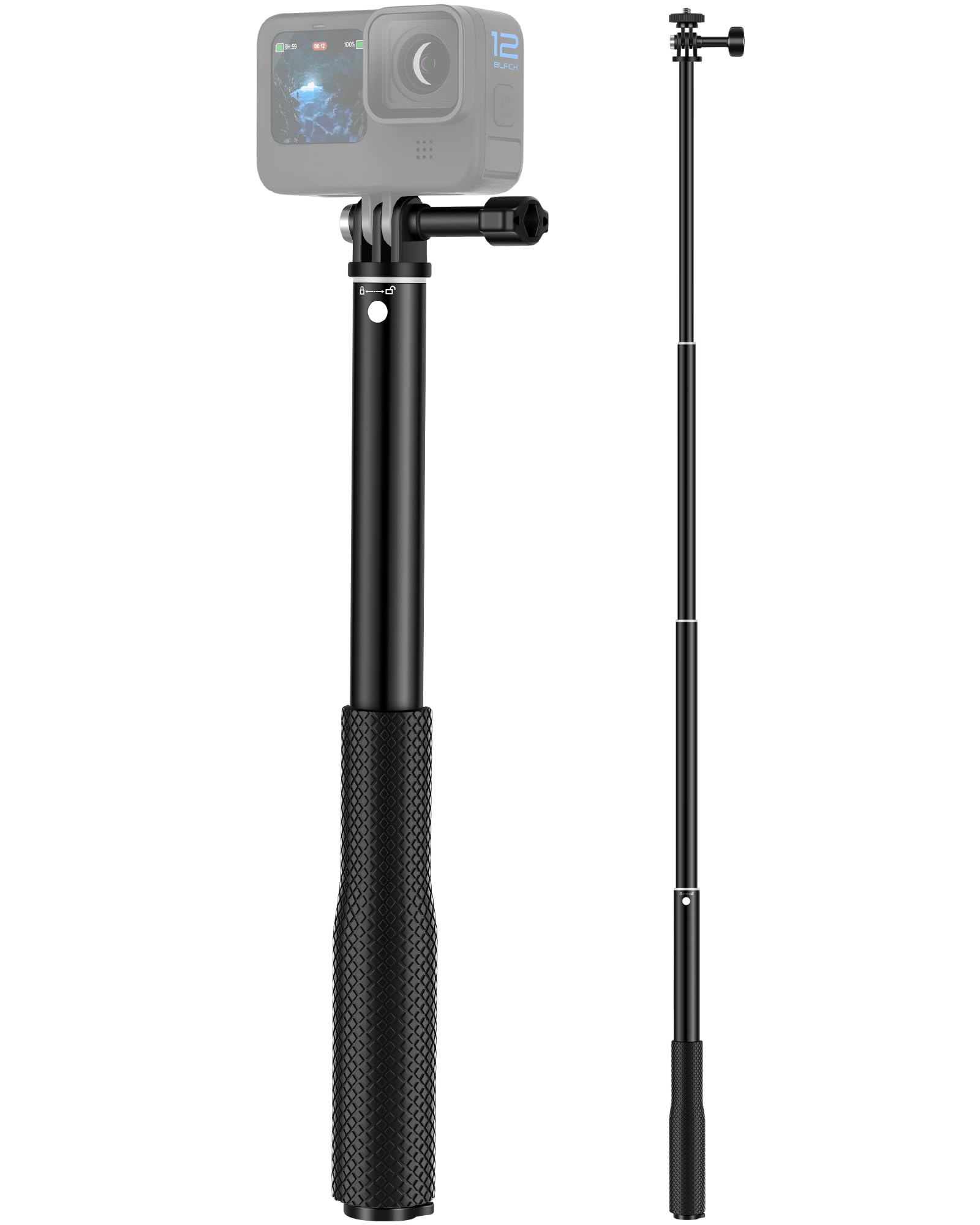 36" Waterproof Extendable Selfie Stick for GoPro & Insta360