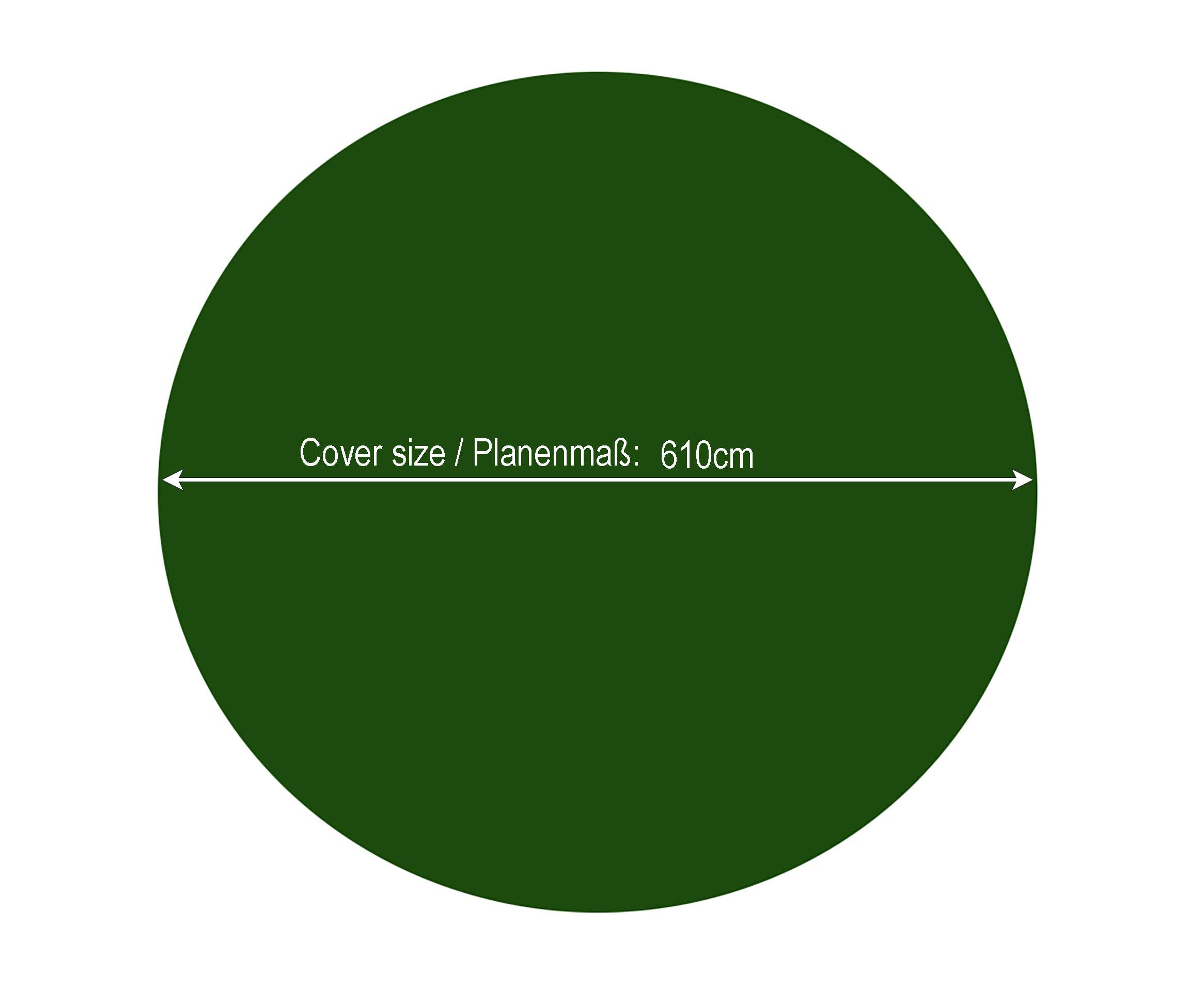Winter Pool Cover - 18ft Round Green Tarpaulin 180g/m²