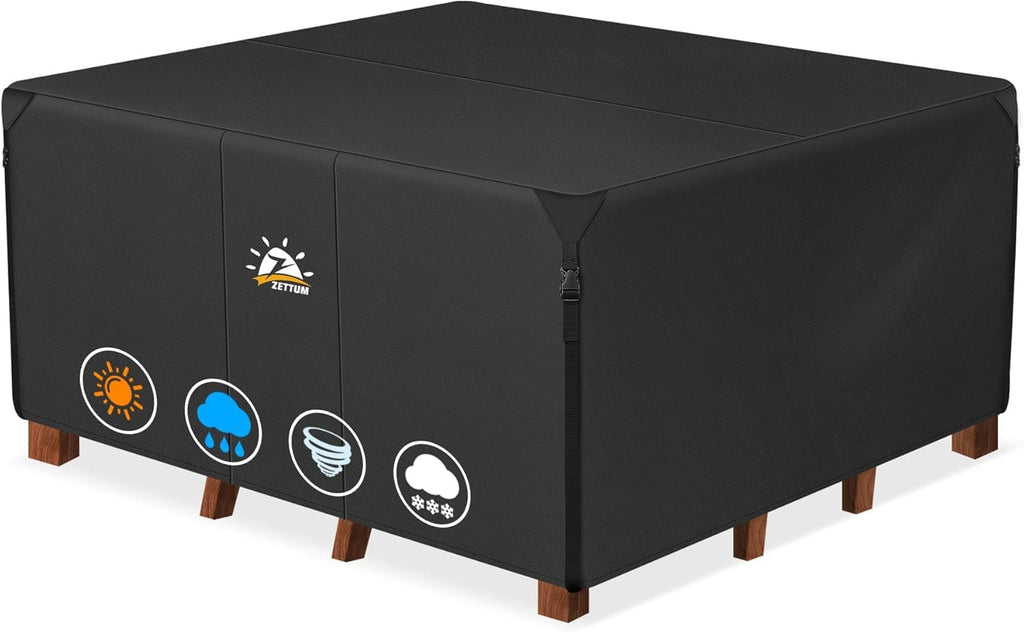 Zettum Patio Furniture Cover | 600D Heavy Duty Waterproof Cube Set Cover